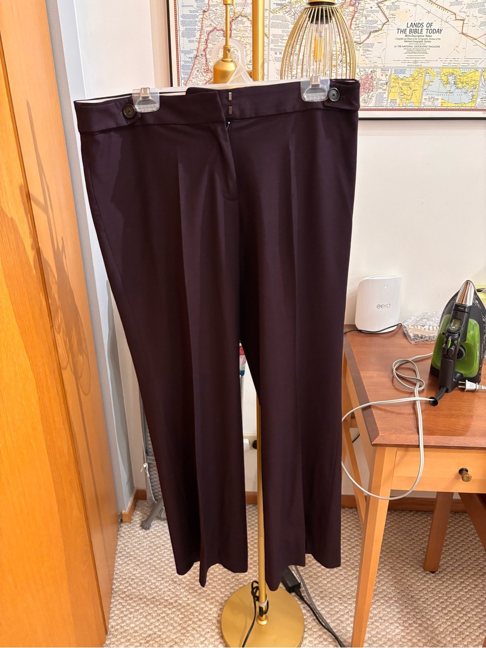 Loft Julie Cut Straight-Leg Dress Pants — Eggplant Sz 10